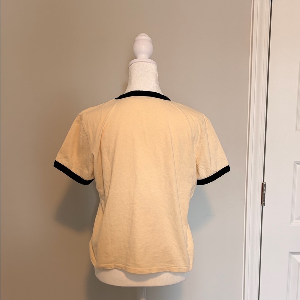 Zara Beige T-Shirt with Black Accents - Picture 2 of 3